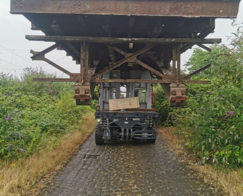 Austausch von Hilfsbrücken, SPMT, Brückenverschub, Krefeld